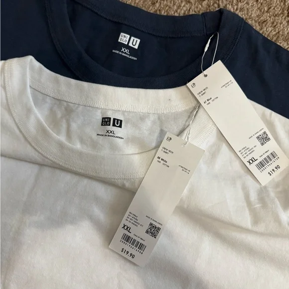 Uniqlo Navy and White T-Shirt Duo - Picture 3 of 3